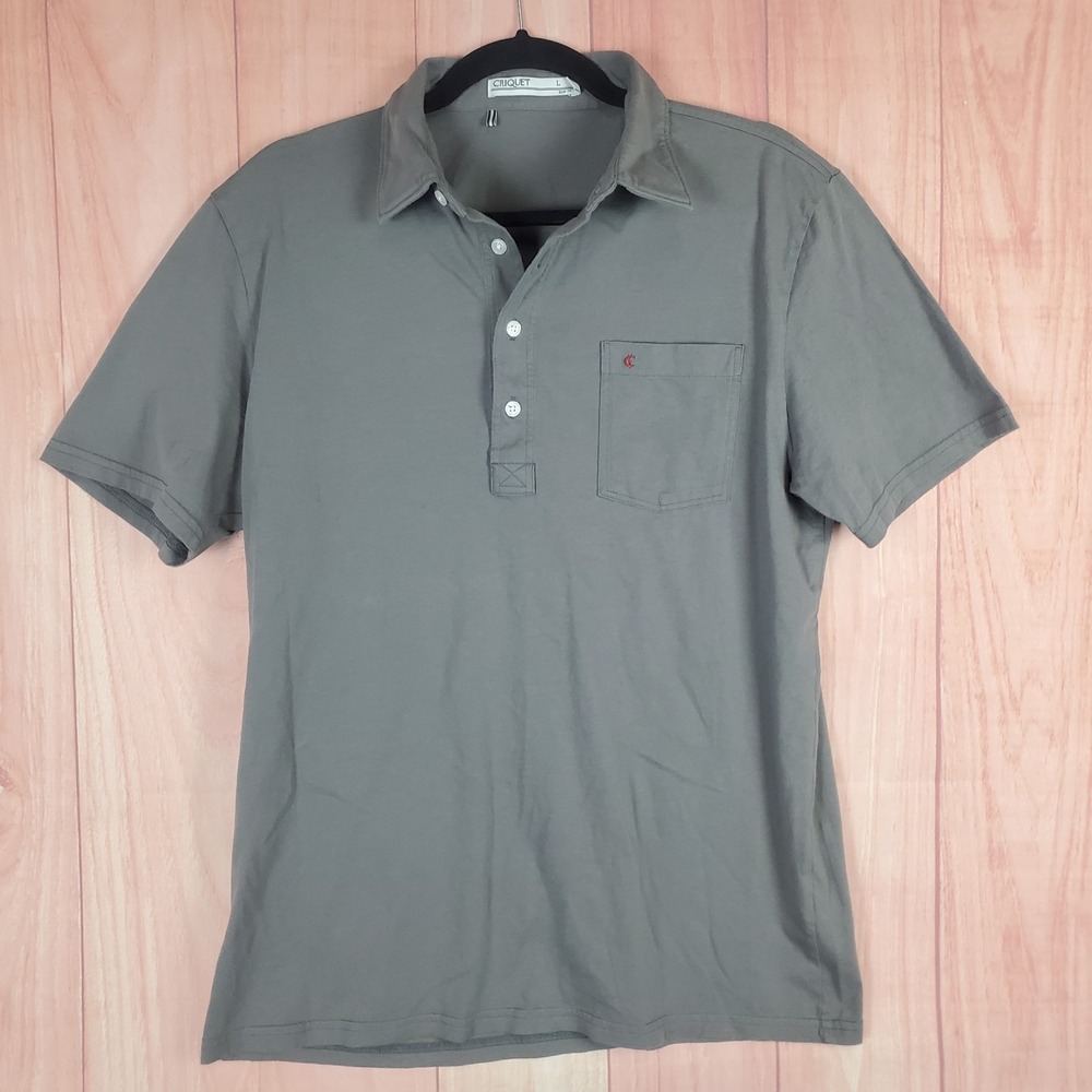 Criquet The Players Mens Polo Shirt Large Slim Golf Short Sleeve Pullover